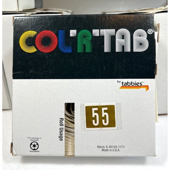 Tabbies Original COL'R'TAB 11000 Series Numeric Labels 9 lot 1"H x1 1/2"W BUNDLE - Picture 8 of 11